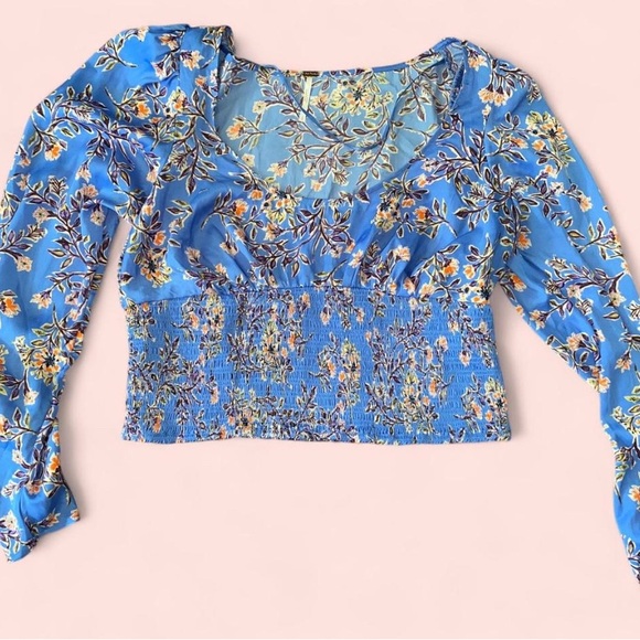 Free People Blue Floral Blouse - Picture 4 of 4